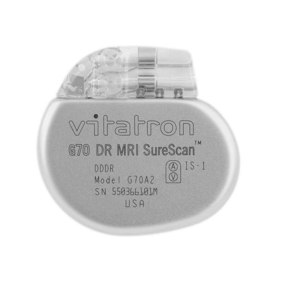 Электрокардиостимулятор имплантируемый двухкамерный частотно-адаптивный Medtronic Vitatron G70 DR MRI SureScan